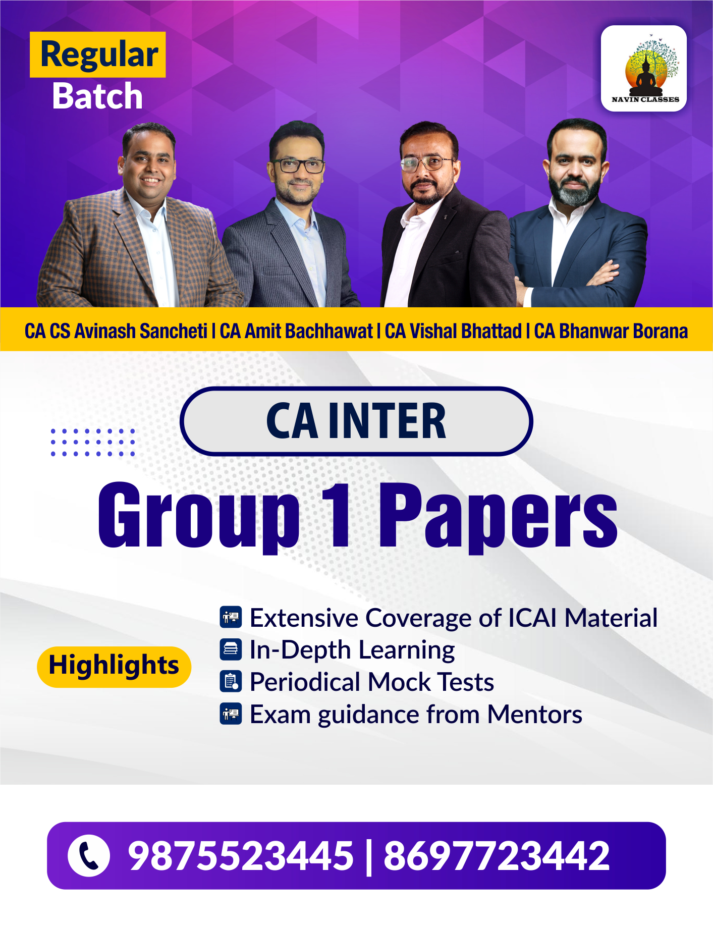 CA Inter Group 1 Papers (A.B) - Regular Batch